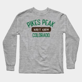 Pikes Peak Colorado Vintage Green Athletic 14er Long Sleeve T-Shirt